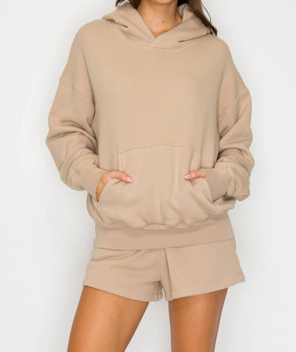 NEW KNIT RIOT anchor hoodie in taupe